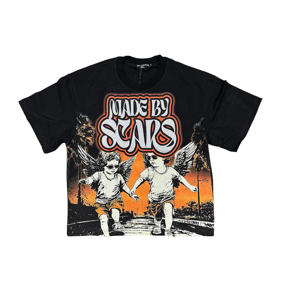 Mixed Emotions "Twins" Black Rhinestone T-Shirt