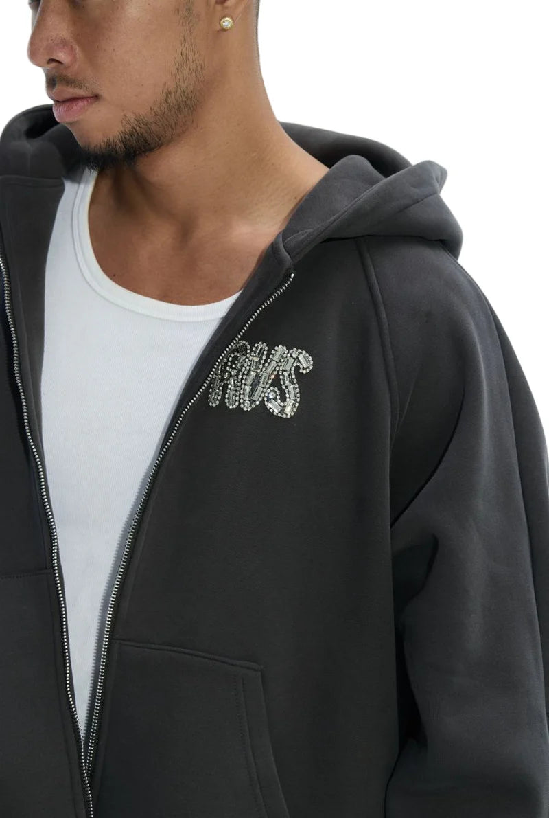 RVS Labs "Etoile" Charcoal Zip-Up Hoodie