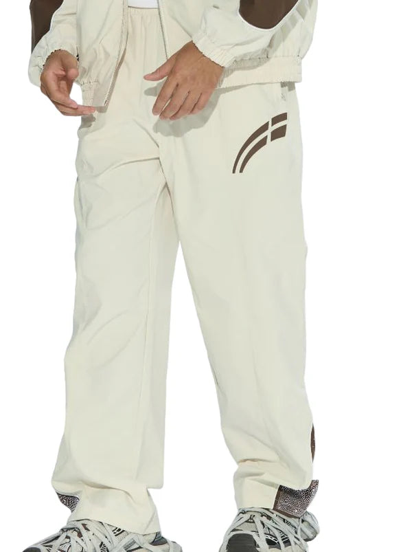 RVS Labs Cream/Coffee "Astral" Zip Track Pants