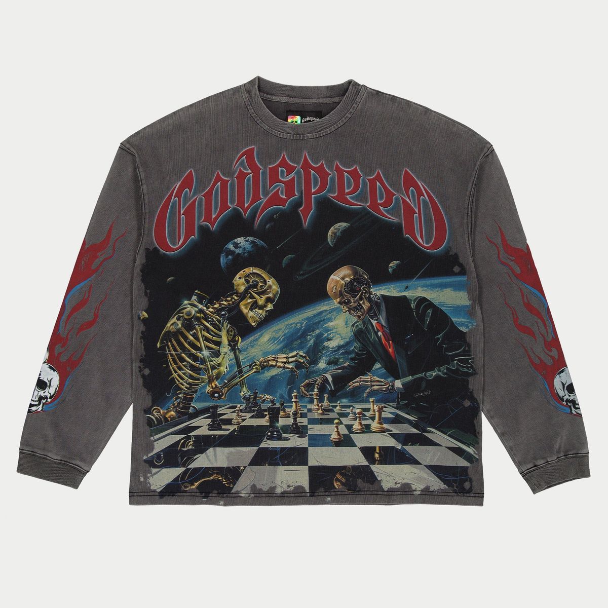 Godspeed "Checkmate" Grey Wash Long Sleeve