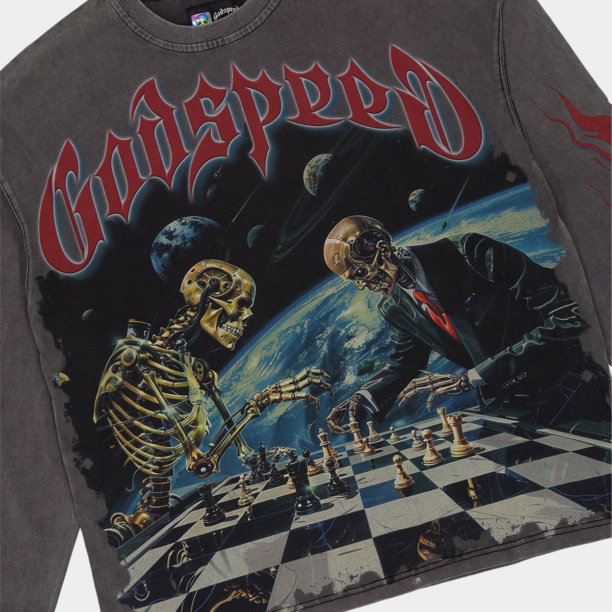 Godspeed "Checkmate" Grey Wash Long Sleeve