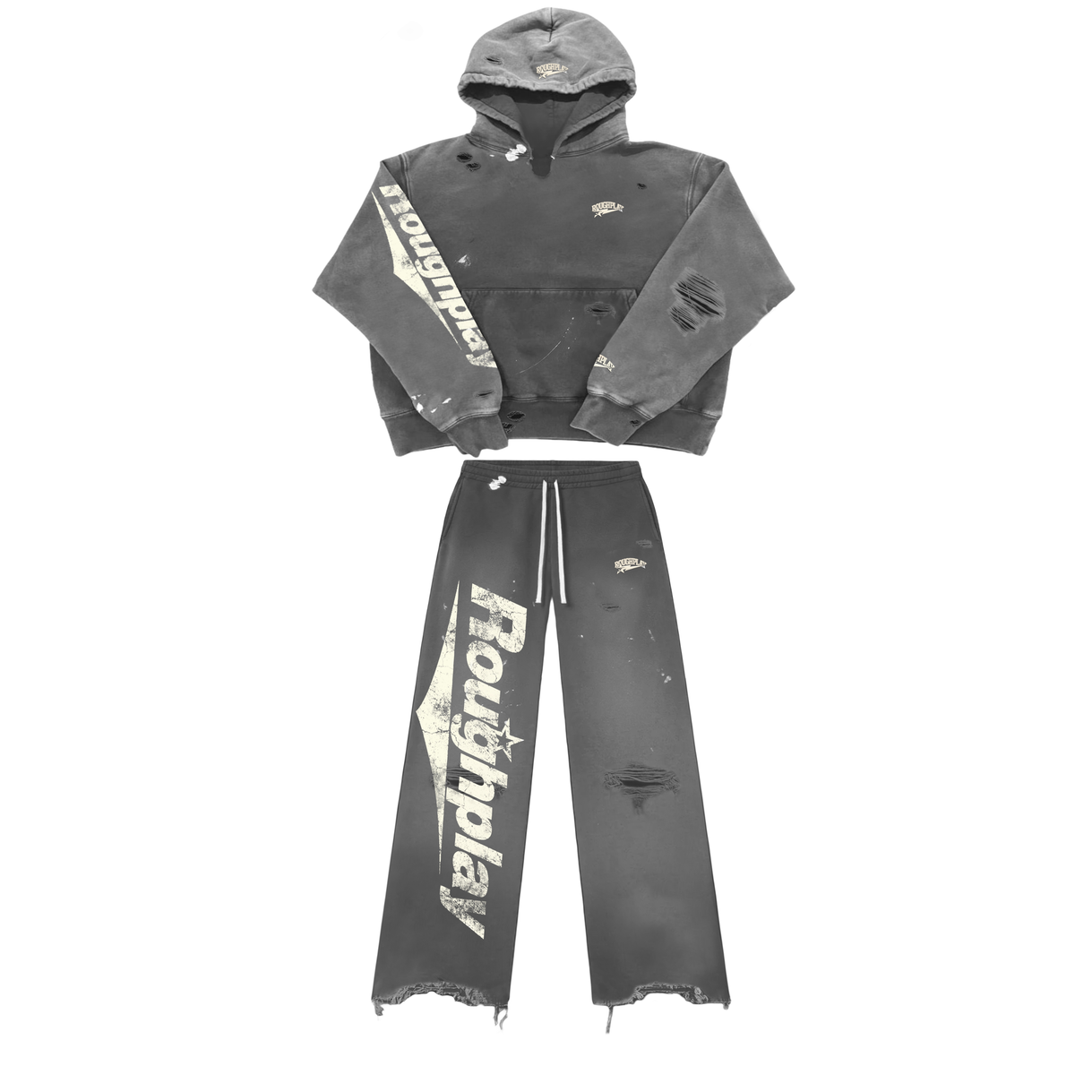 Roughplay "Grey/Tan" Straight Leg Full Sweatsuit
