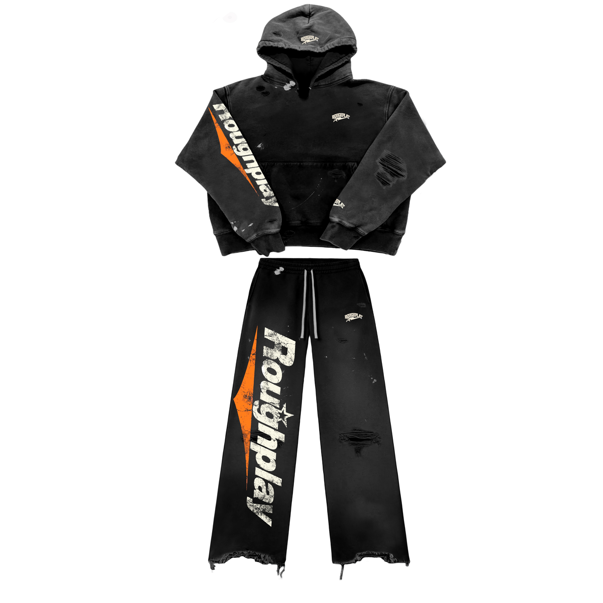 Roughplay "Black/Orange" Straight Leg Full Sweatsuit