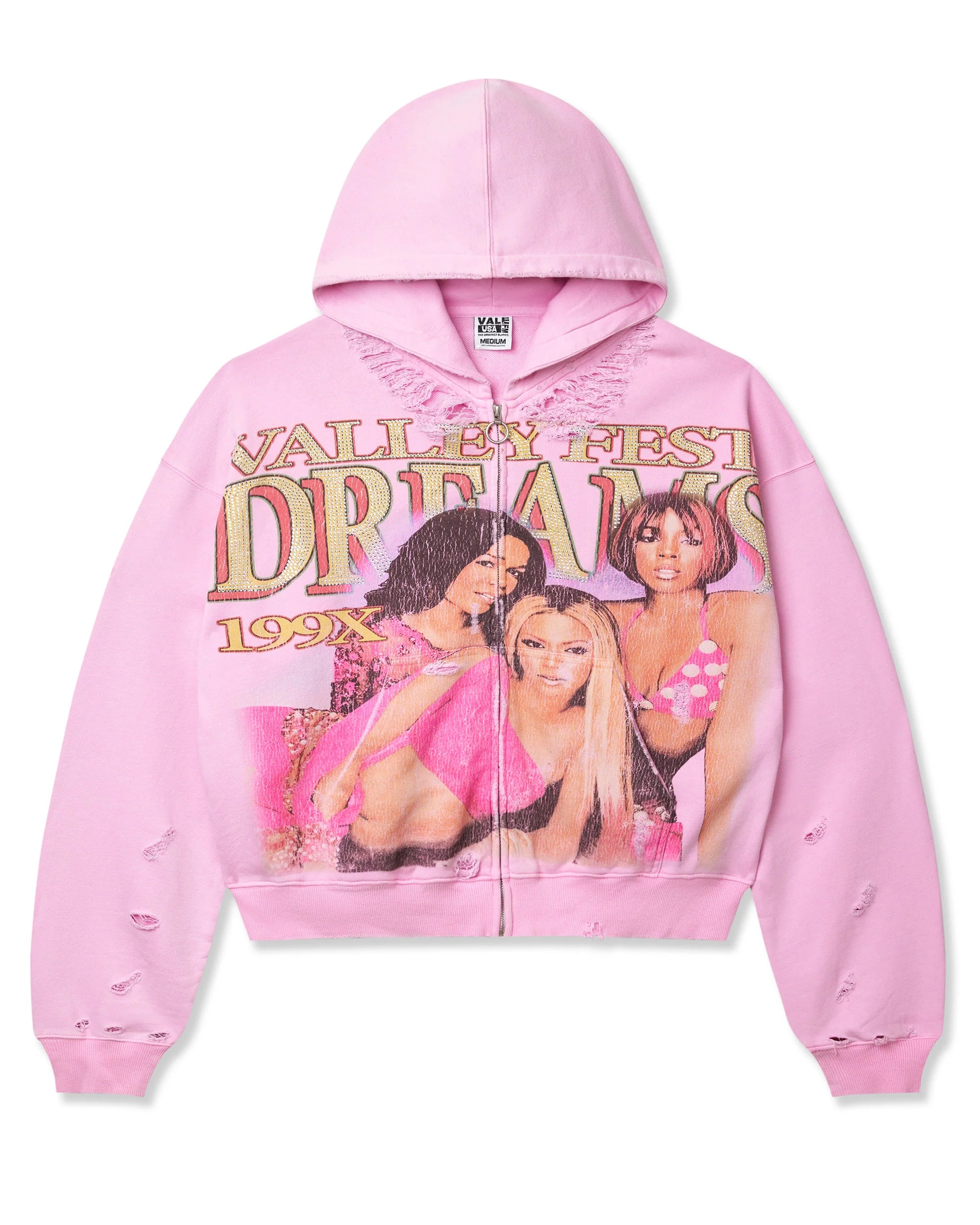 Vale "Destiny's Child" Pink Bling Zip Up Hoodie