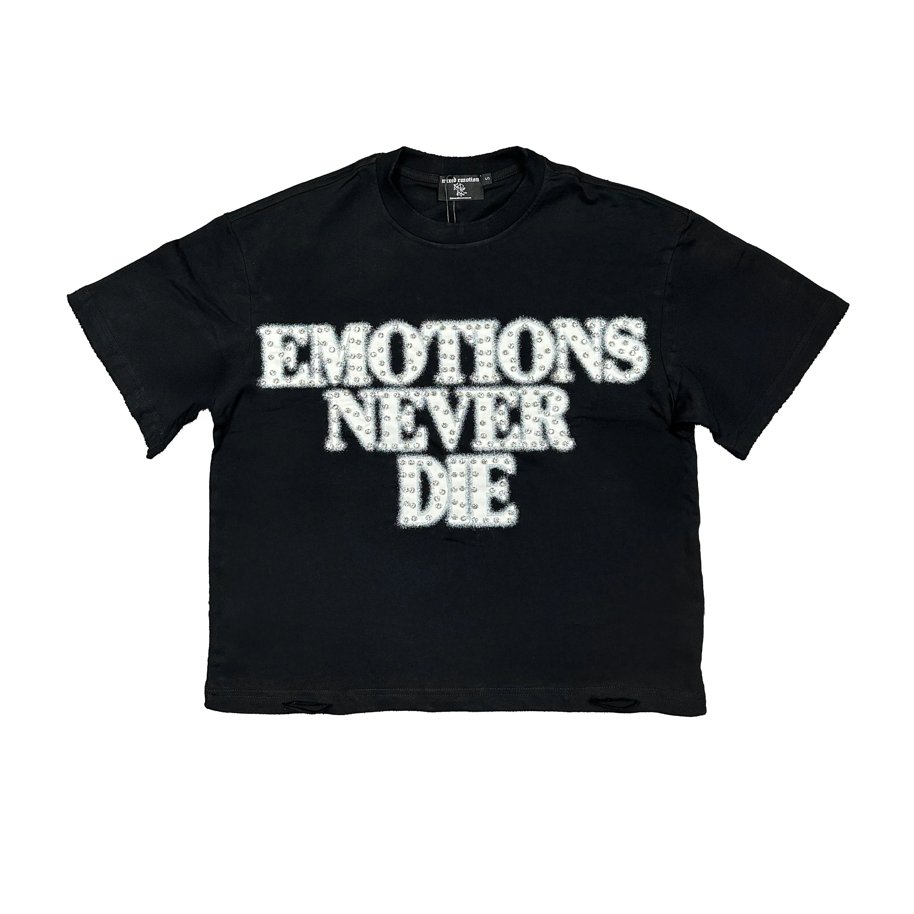 Mixed Emotions "End" Black Rhinestone T-Shirt