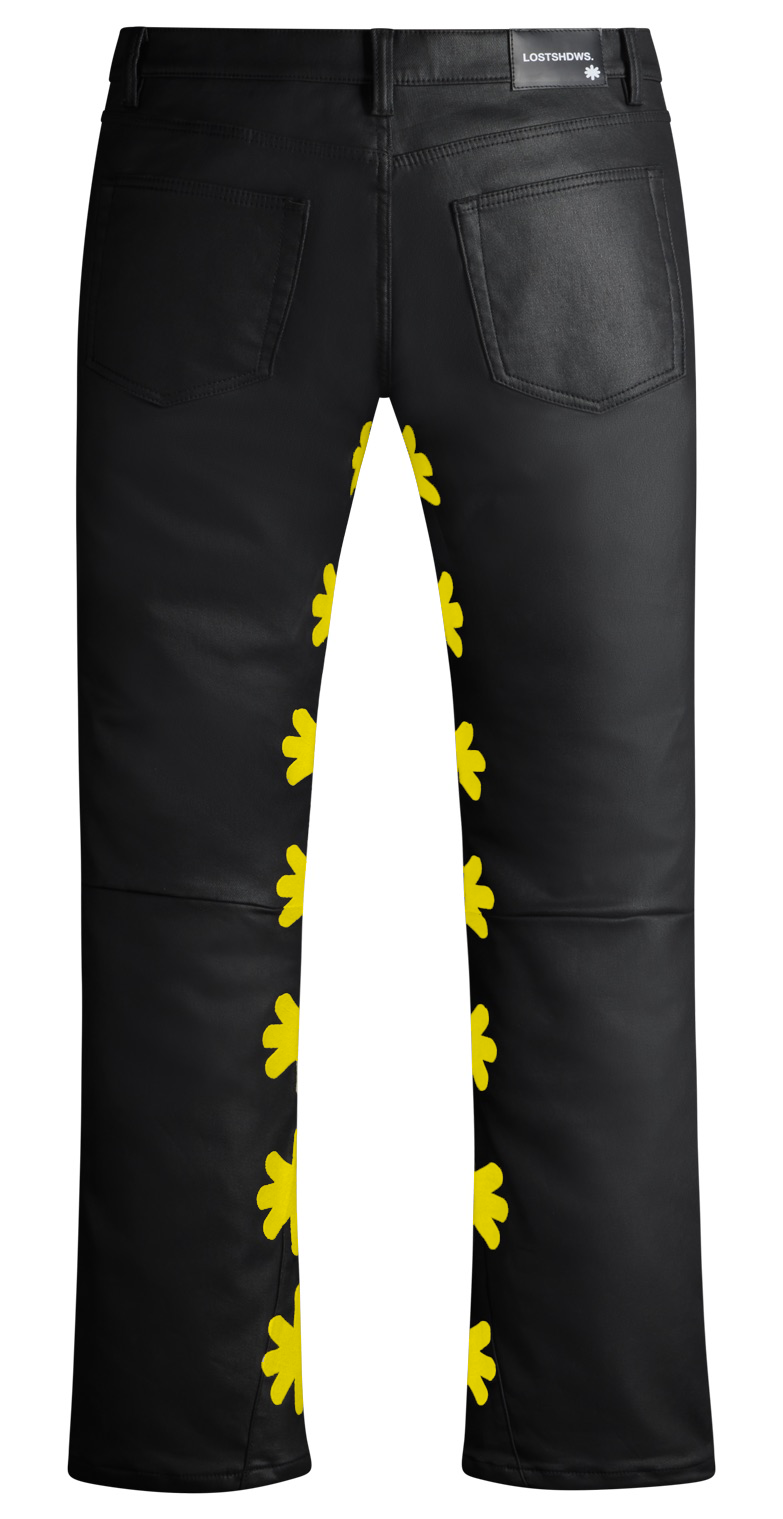 Lost SHDWS Black/Yellow Waxed Jeans