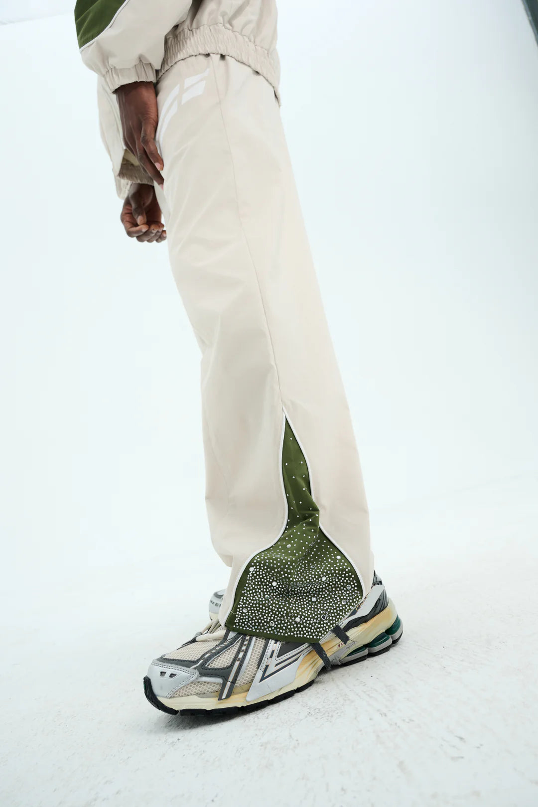 RVS Labs Cream / Green "Astral" Zip Pants