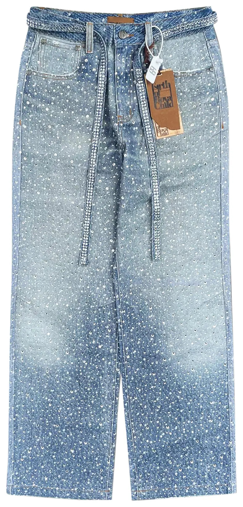 Birth Of Royal Child "Washed Swarovski Diamond" Blue Jeans