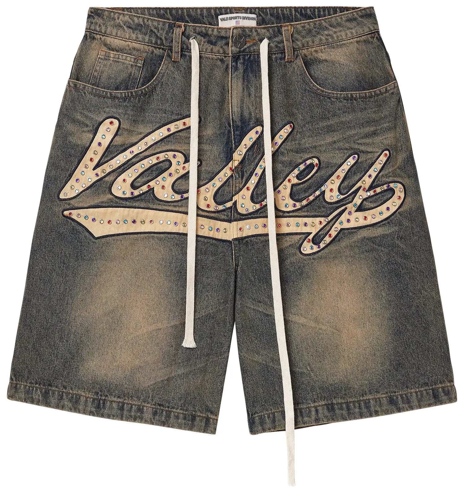 Vale "Skittles" Mid Blue Jean Shorts Jorts
