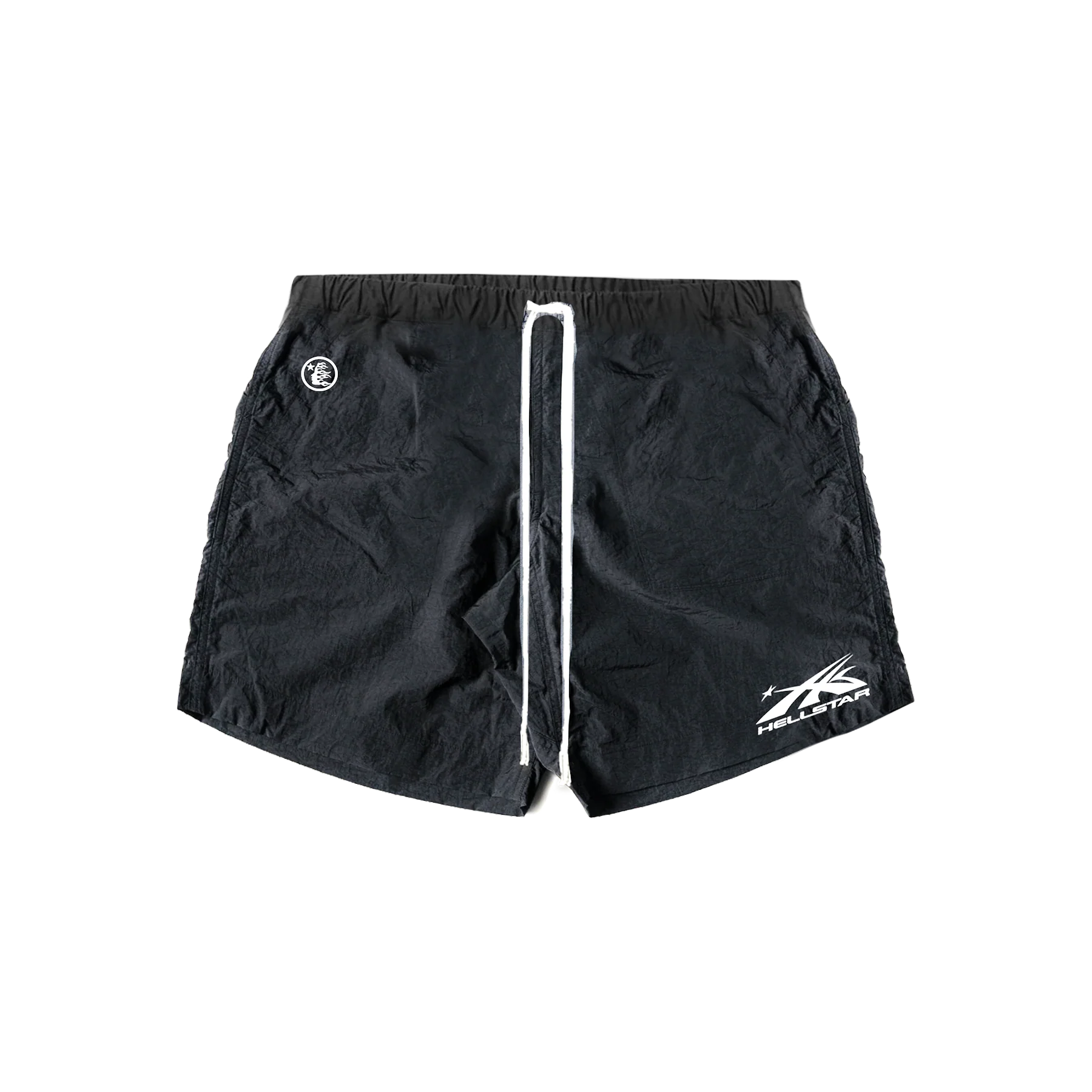 Hellstar Waxed Nylon Black Shorts
