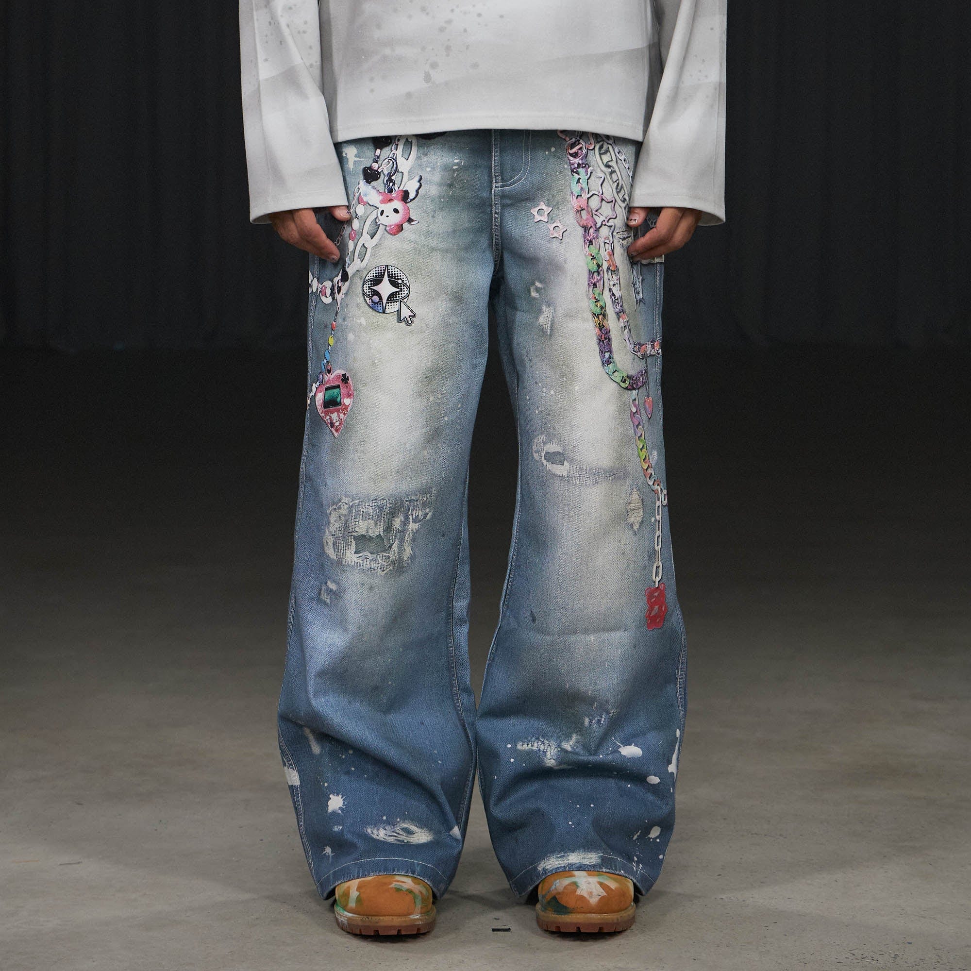 DND4DES "Cartoon Chain" Jeans