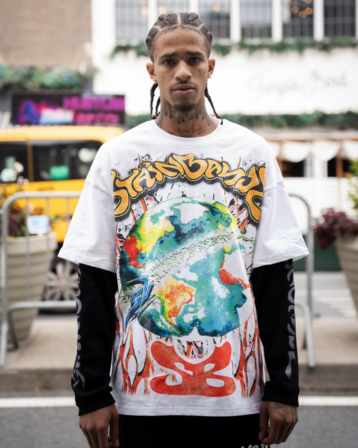 SB Studios "Oversized" White Thermal Long Sleeve T-Shirt
