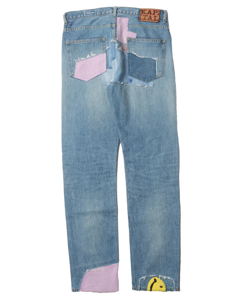 Kapital "Smiley Patch" Blue Jeans