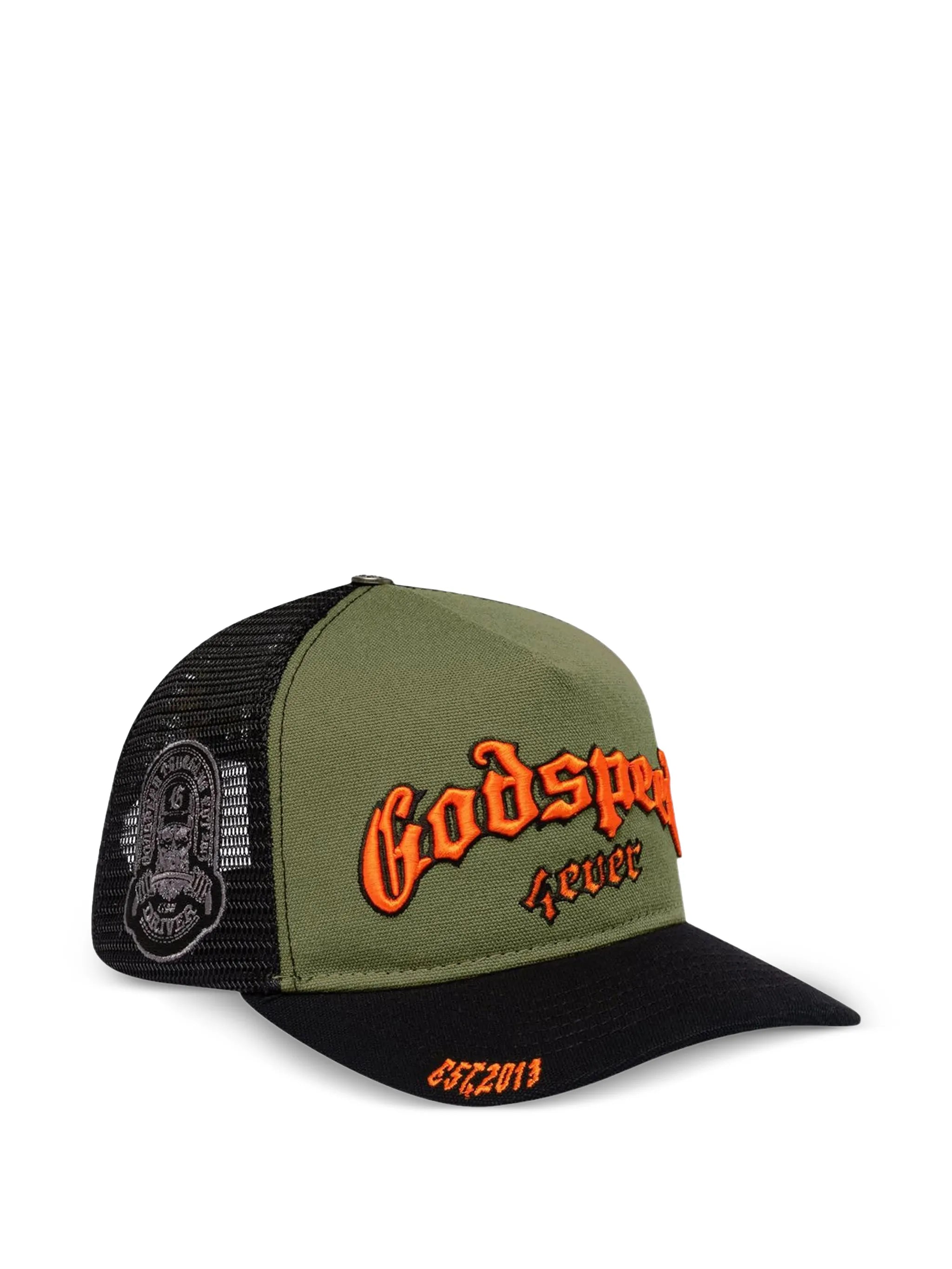 Godspeed "Undefeated" Olive/Orange Trucker