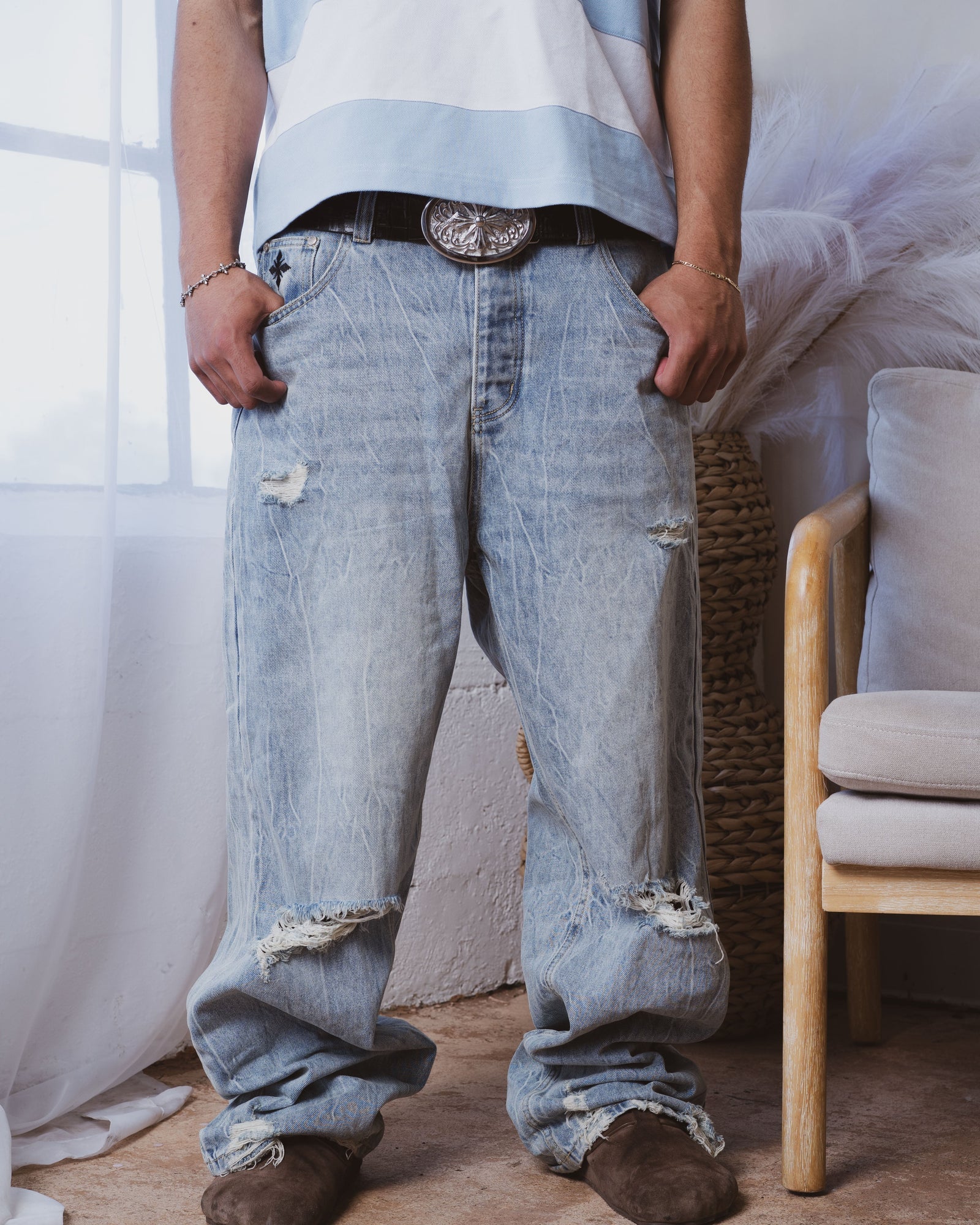 We Are Righteous "Thrashed Baggy" Denim Jeans