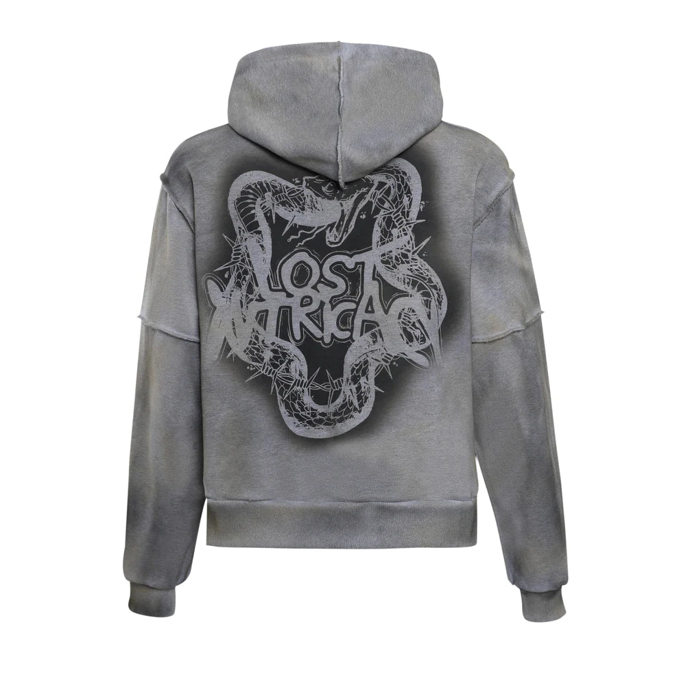 Lost Intricacy "Grey Grunge" Zip Up Hoodie