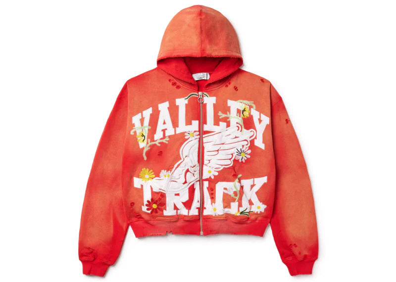 Vale Red Garden Zip-Up Hoodie