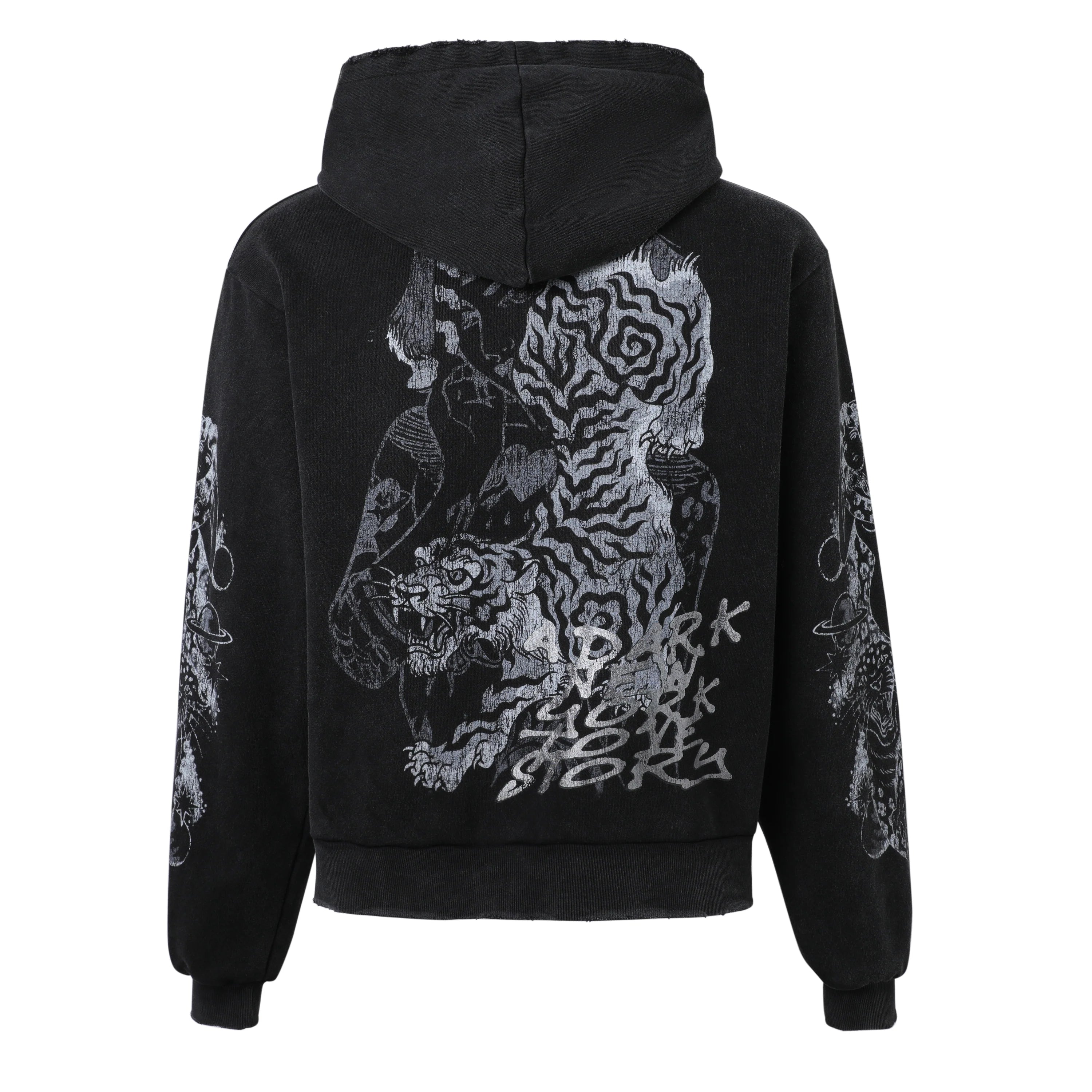 Lost Intricacy "Twin Tigers" Black Zip-Up Hoodie