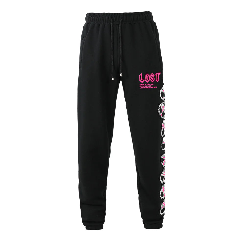 Lost Intricacy "MITT" Black/Pink Sweatpants