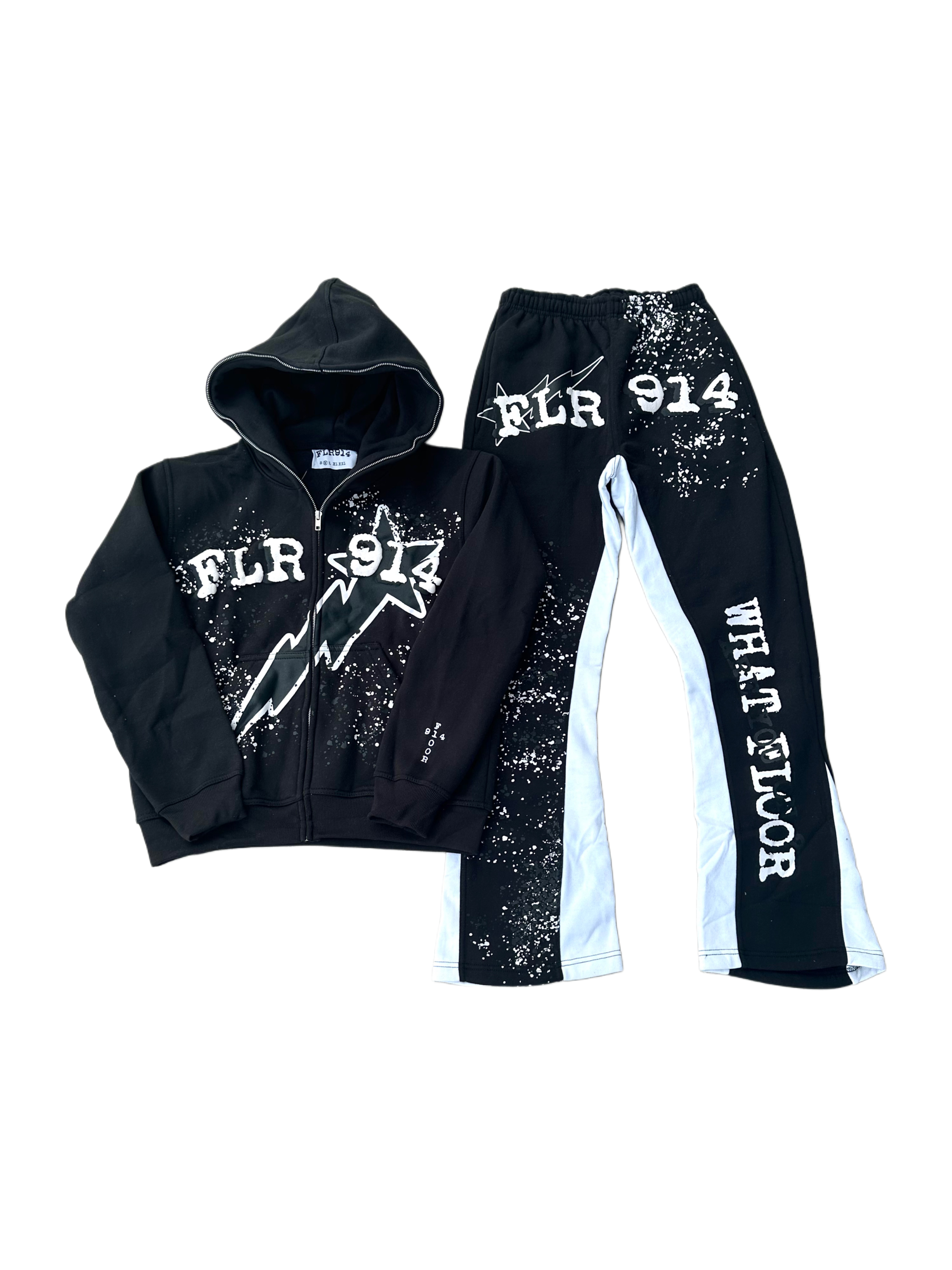 FLR 914 "Black White" Full Sweatsuit