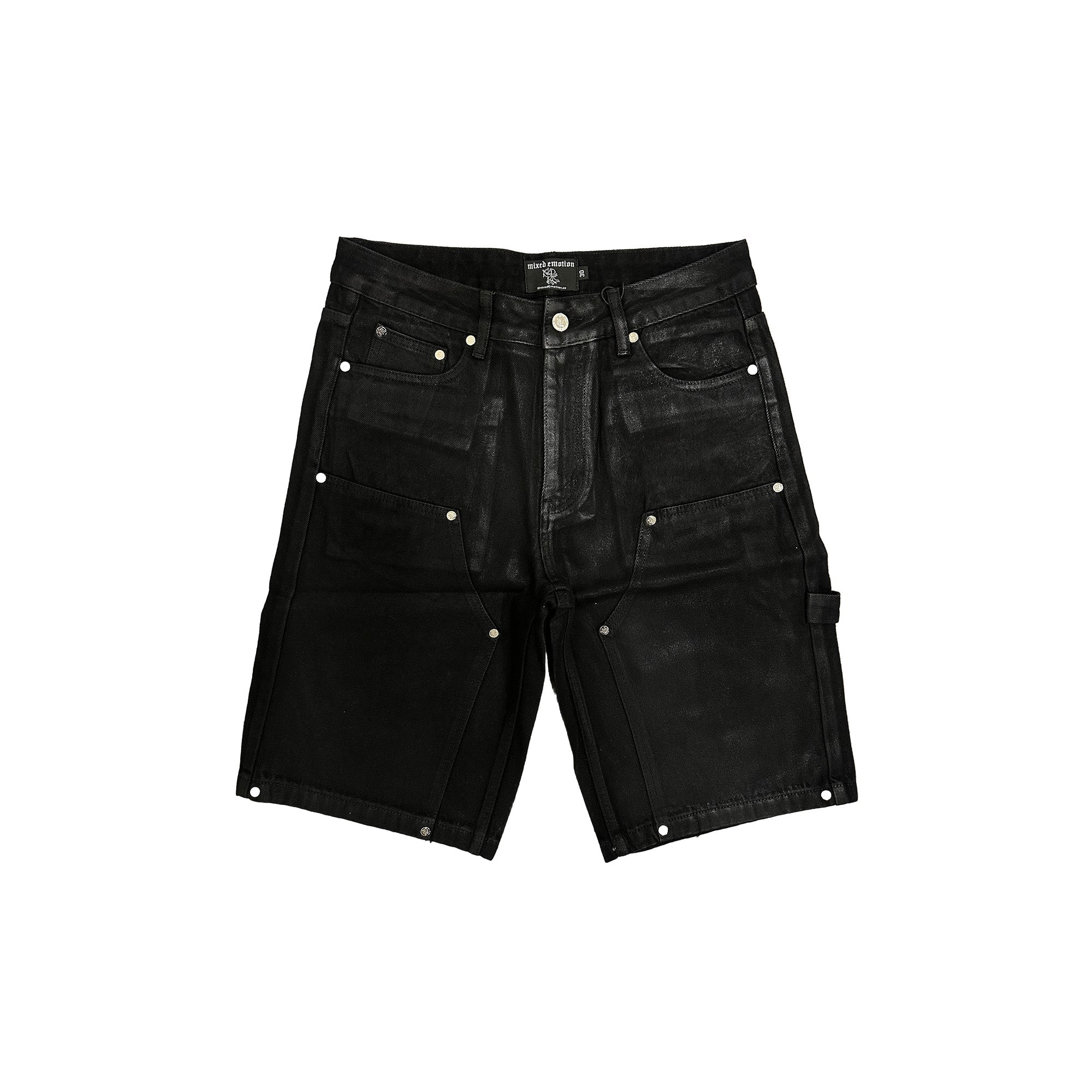 Mixed Emotions "Worker" Black Wax Denim Shorts