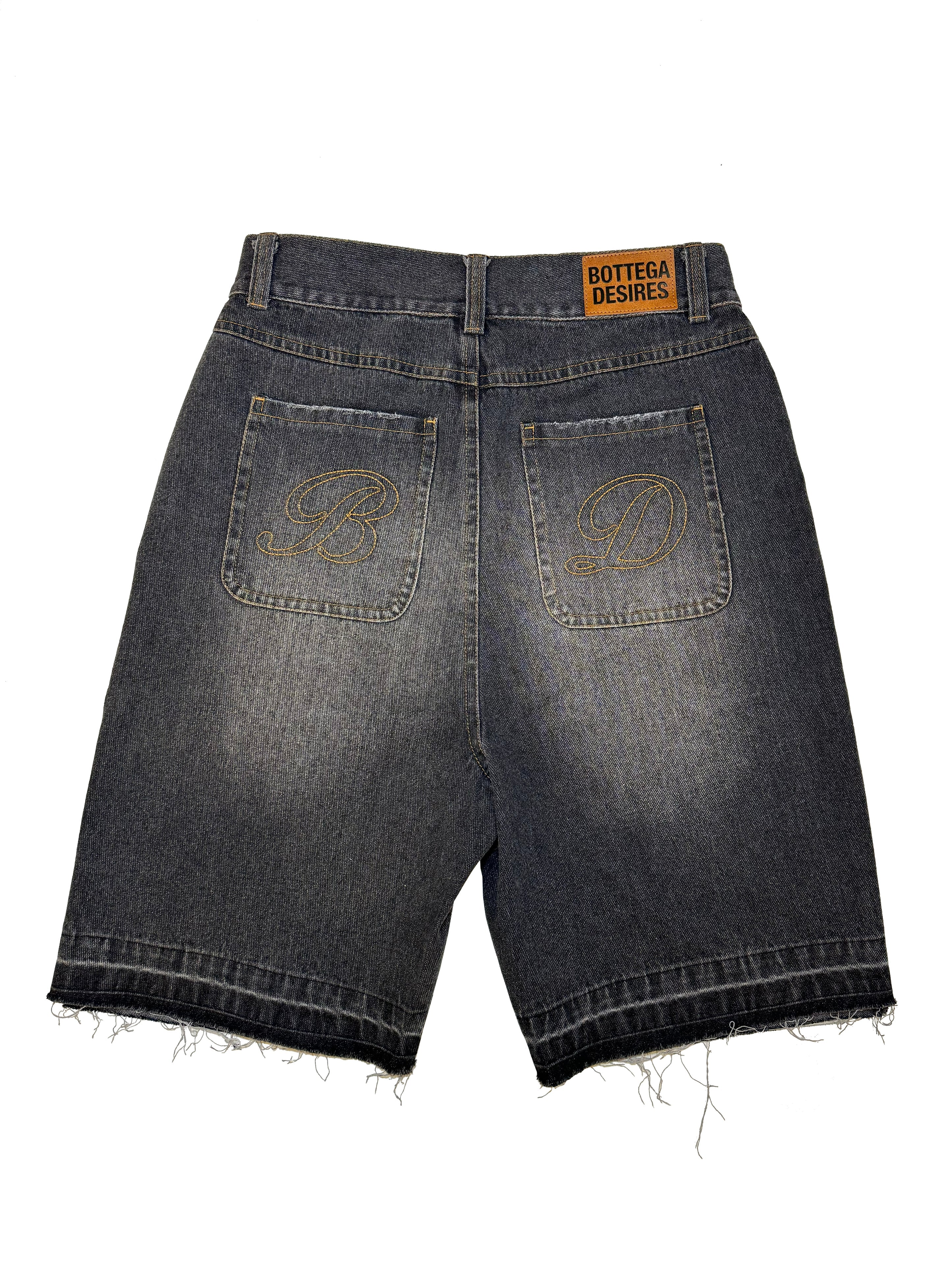 Bottega Desires "Black Wash" Jean Shorts