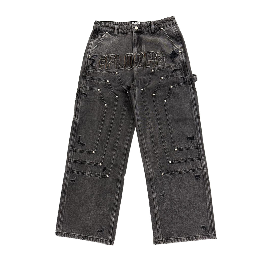 Floor 914 "Triple Knee" Black Denim