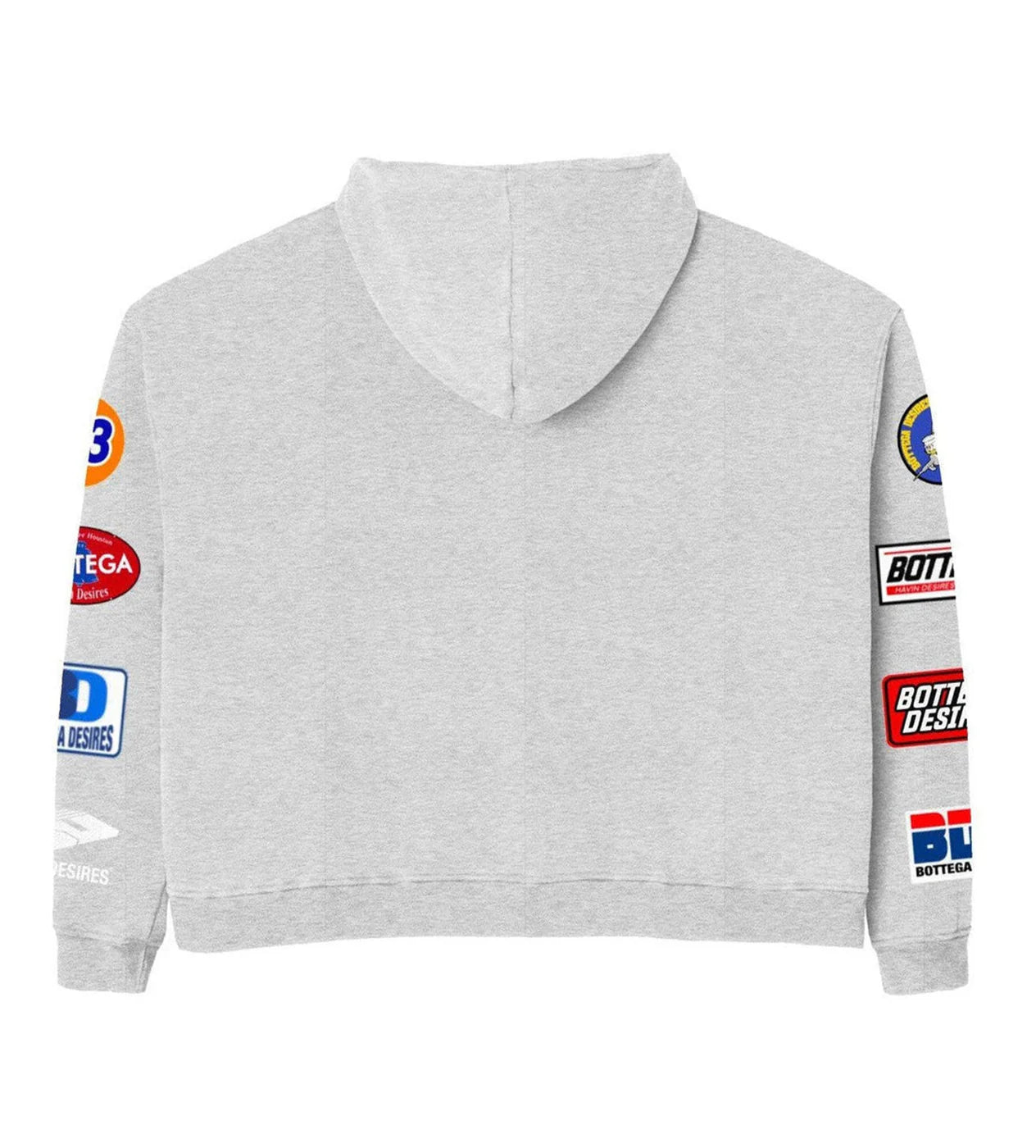 Bottega Desires "Logos" Grey Zip-Up Hoodie