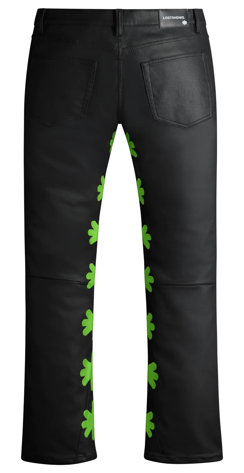 Lost SHDWS Black/Green Wax Jeans