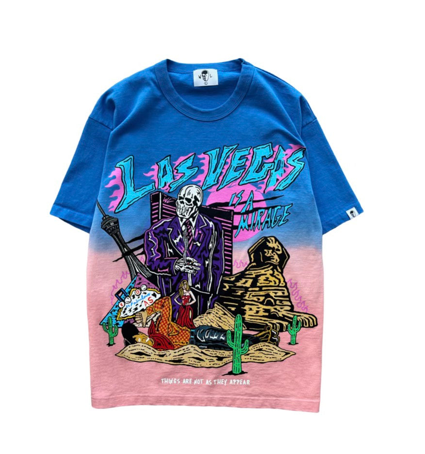 Warren Lotas "Las Vegas Is A Mirage" Blue/Pink Shirt