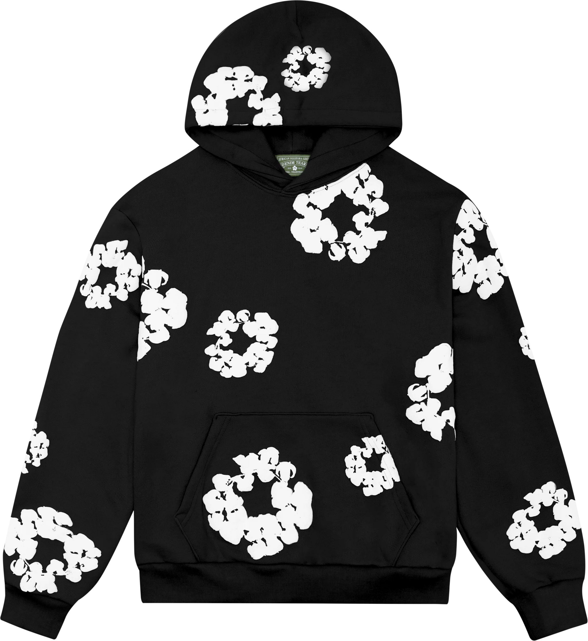 早い者勝ち　美品　DENIM TEARS BLACK×BLACK パーカー S Denim Tears Cotton Wreath Hoodie Black Monochrome Men's - SS24 - US
