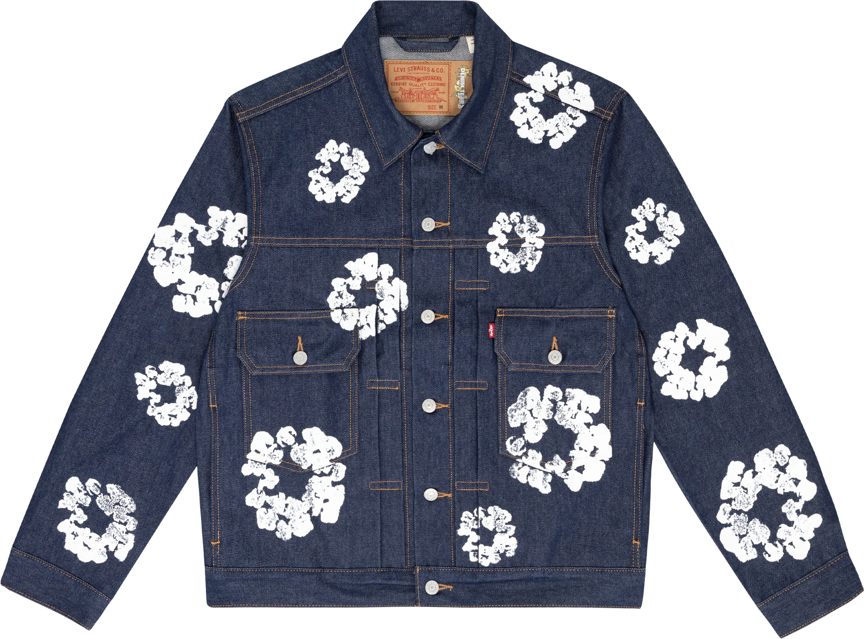 Denim Tears Indigo Cotton Wreath Jean Jacket