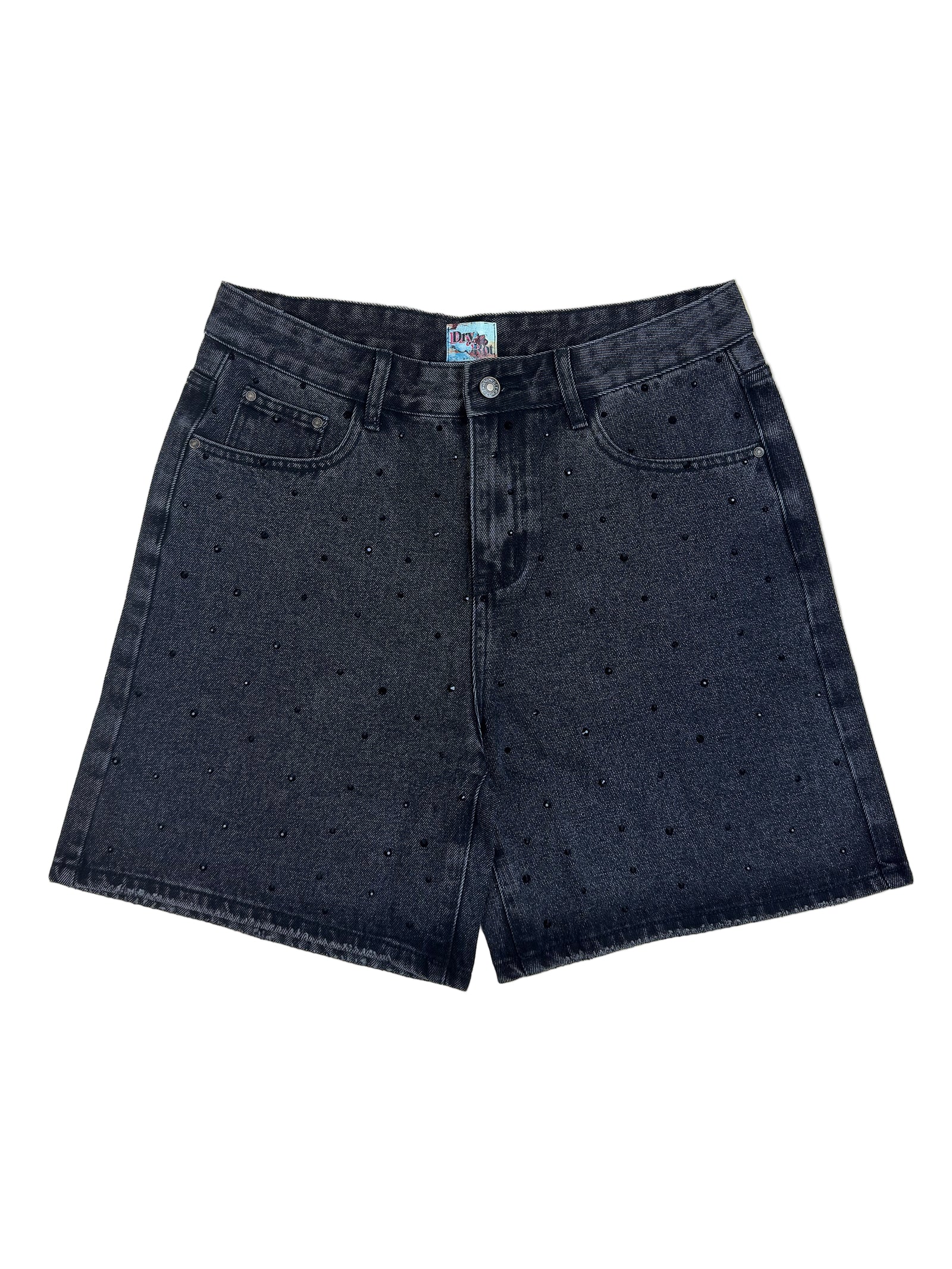 Dry Rot "Shadow" Black Rhinestone Jean Shorts