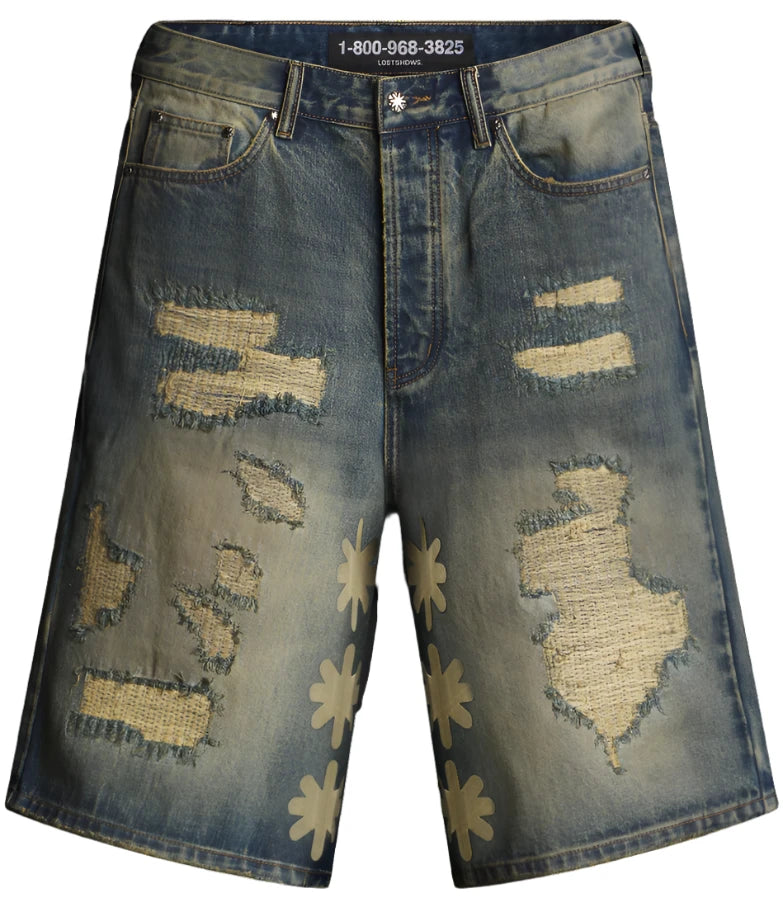 Lost SHDWS DSTRY DENIM SHORT (BONE)