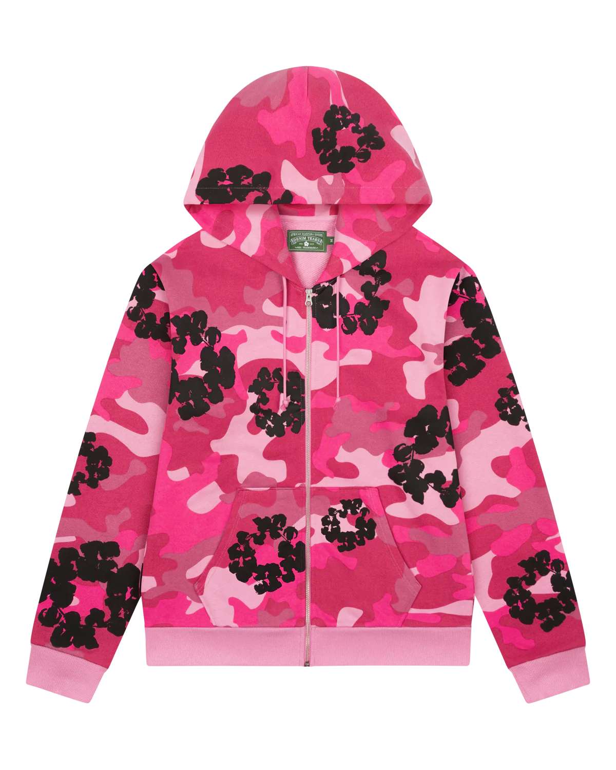 Denim Tears "Camo" Pink Zip-Up Hoodie