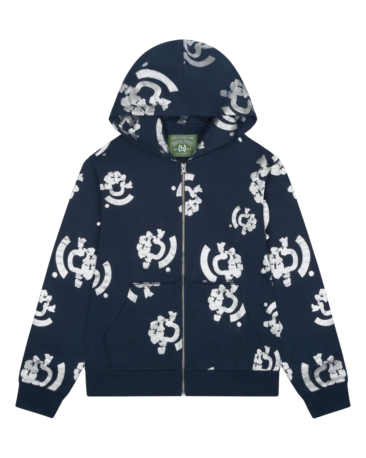 Denim Tears "Bstroy" Navy Zip-Up Hoodie