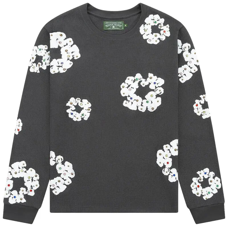 Denim Tears "Grey Rhinestone" Cotton Wreath Thermal