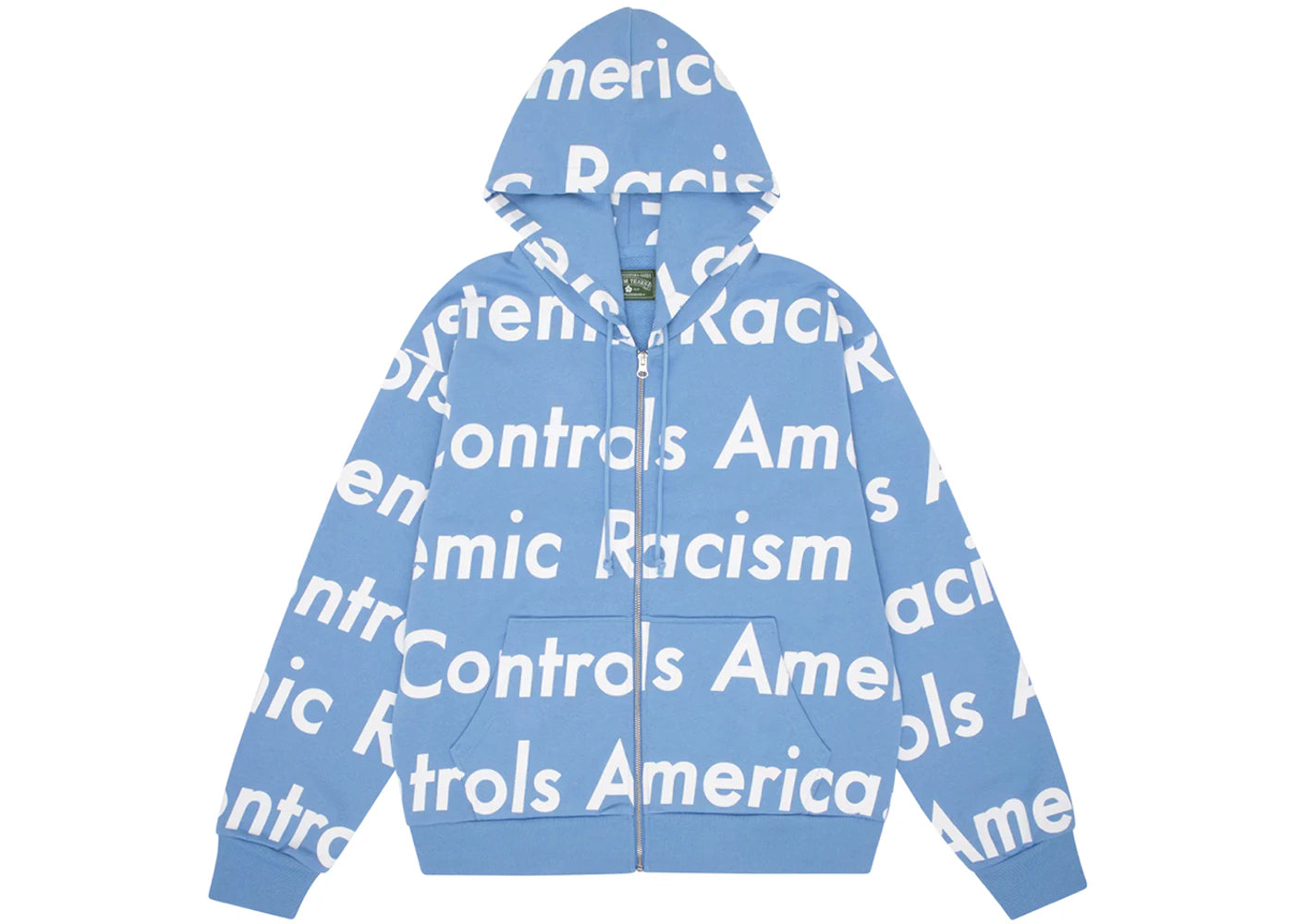 Denim Tears "Systemic Racism" Baby Blue Zip Up Hoodie