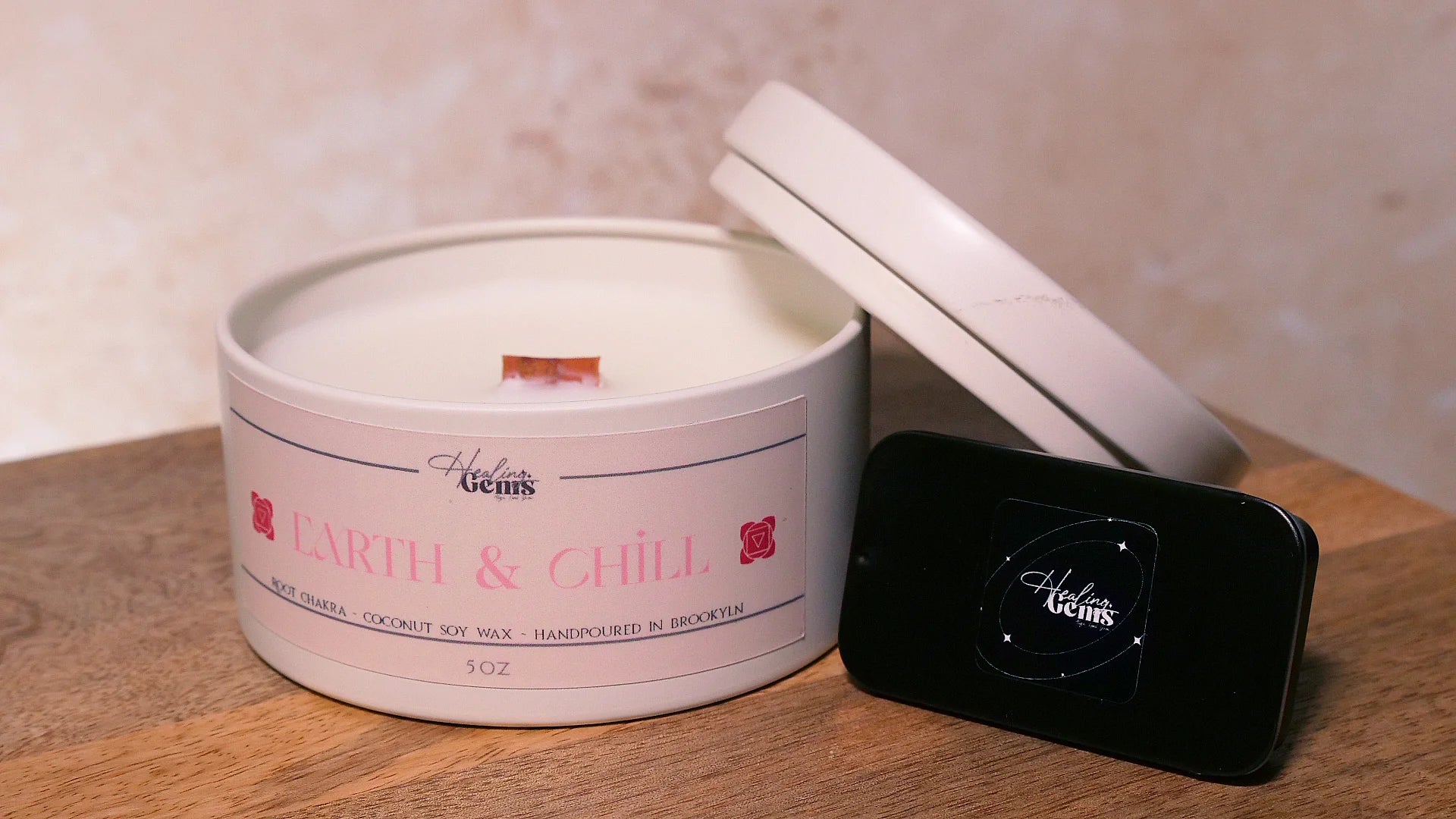 Healing Gems "Earth & Chill" Candle