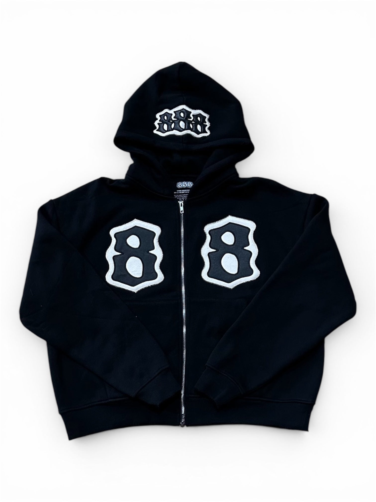 Louev 888 "Canvas" Black/White Zip-Up Hoodie