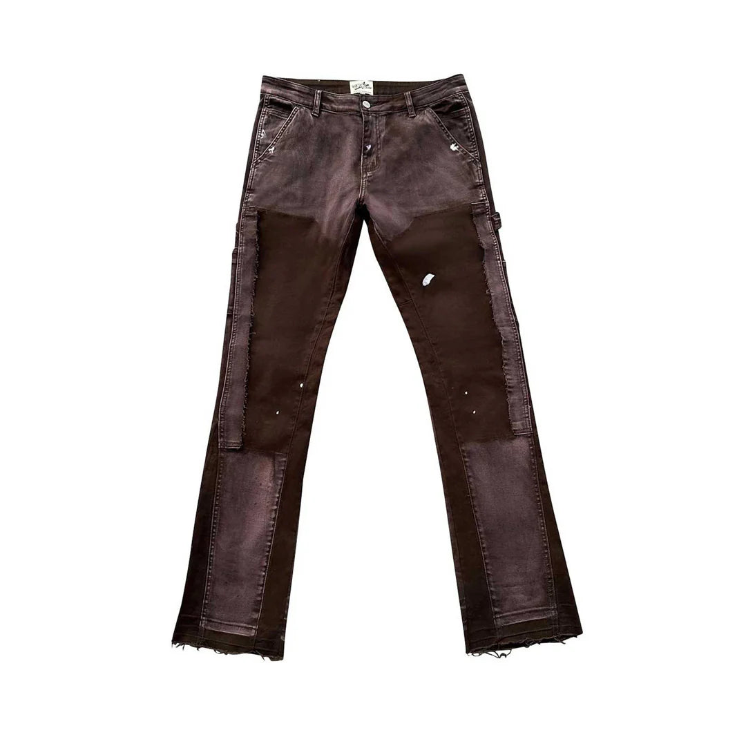 Triple 7s Brown Flared Denim