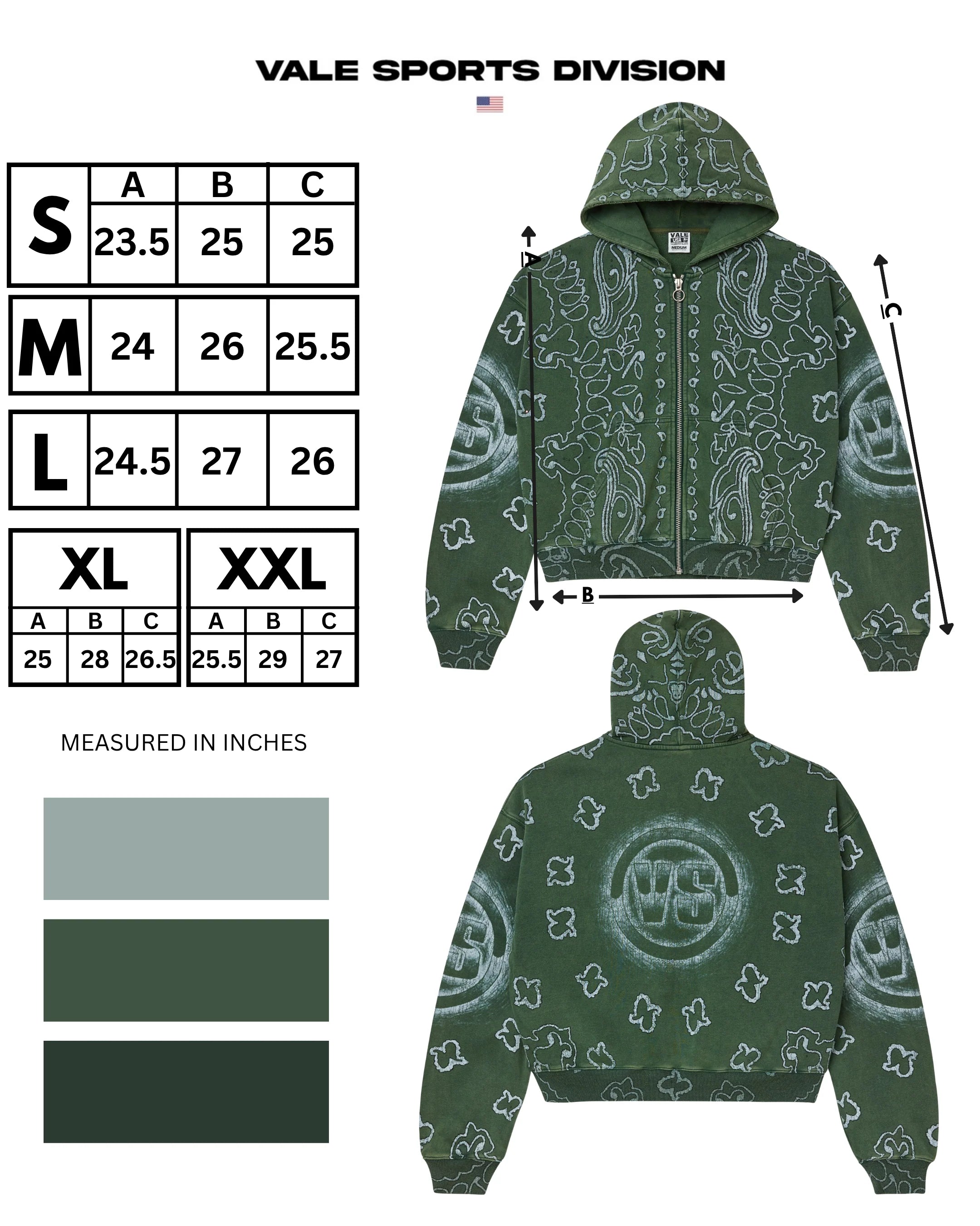 Vale "Green Flag" Zip Up Hoodie