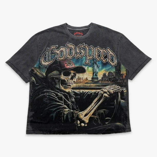 Godspeed "Sightseeing" Grey Wash T-Shirt