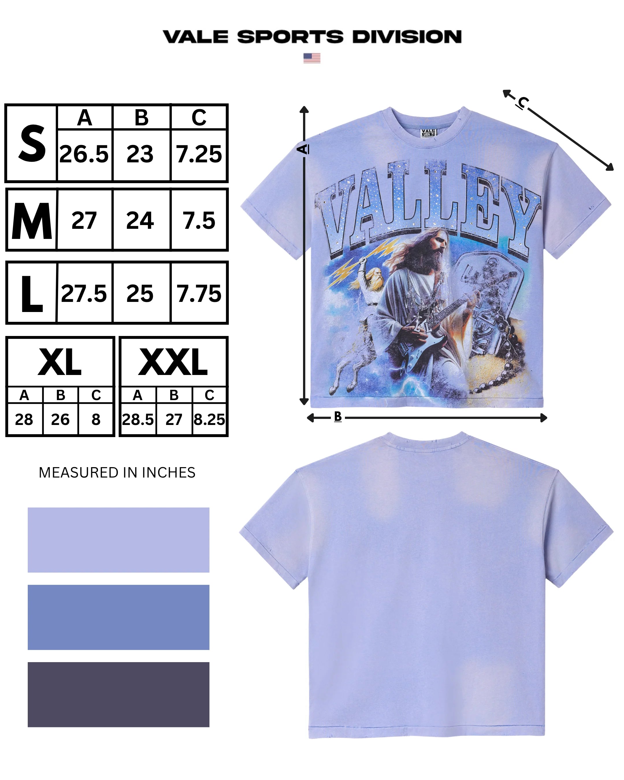 Vale "Holy Metal" Blue Bling T-Shirt