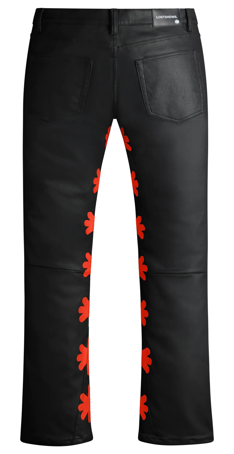 Lost SHDWS Black/Red Wax Jeans