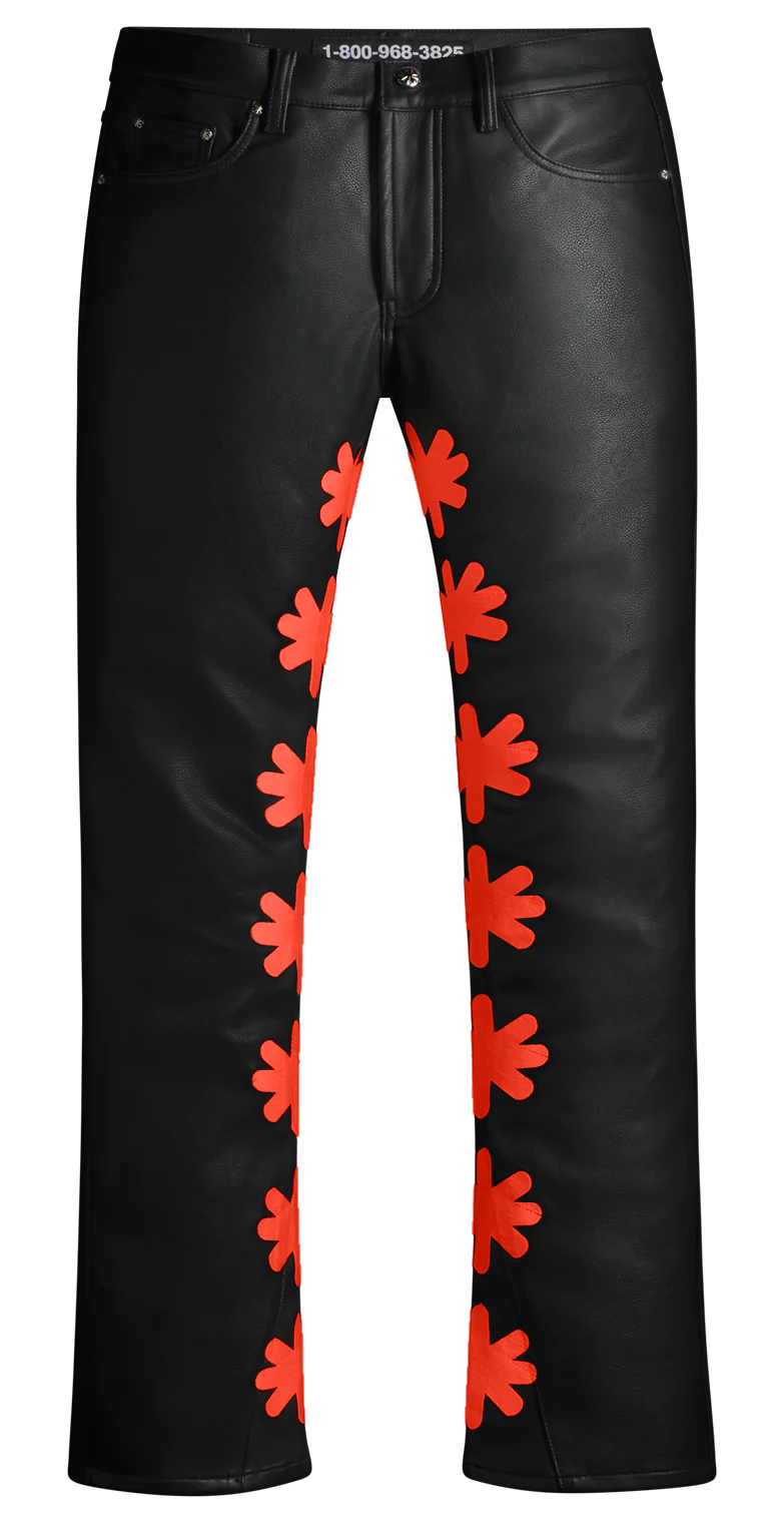 Lost SHDWS Black/Red Leather Pants