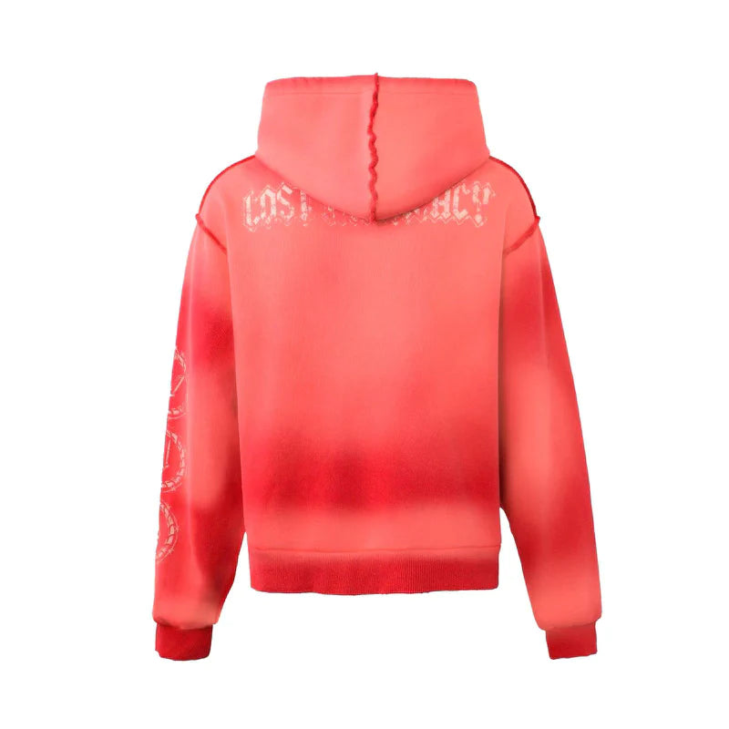Lost Intricacy "Washed Red Rhinestone" Zip Up Hoodie