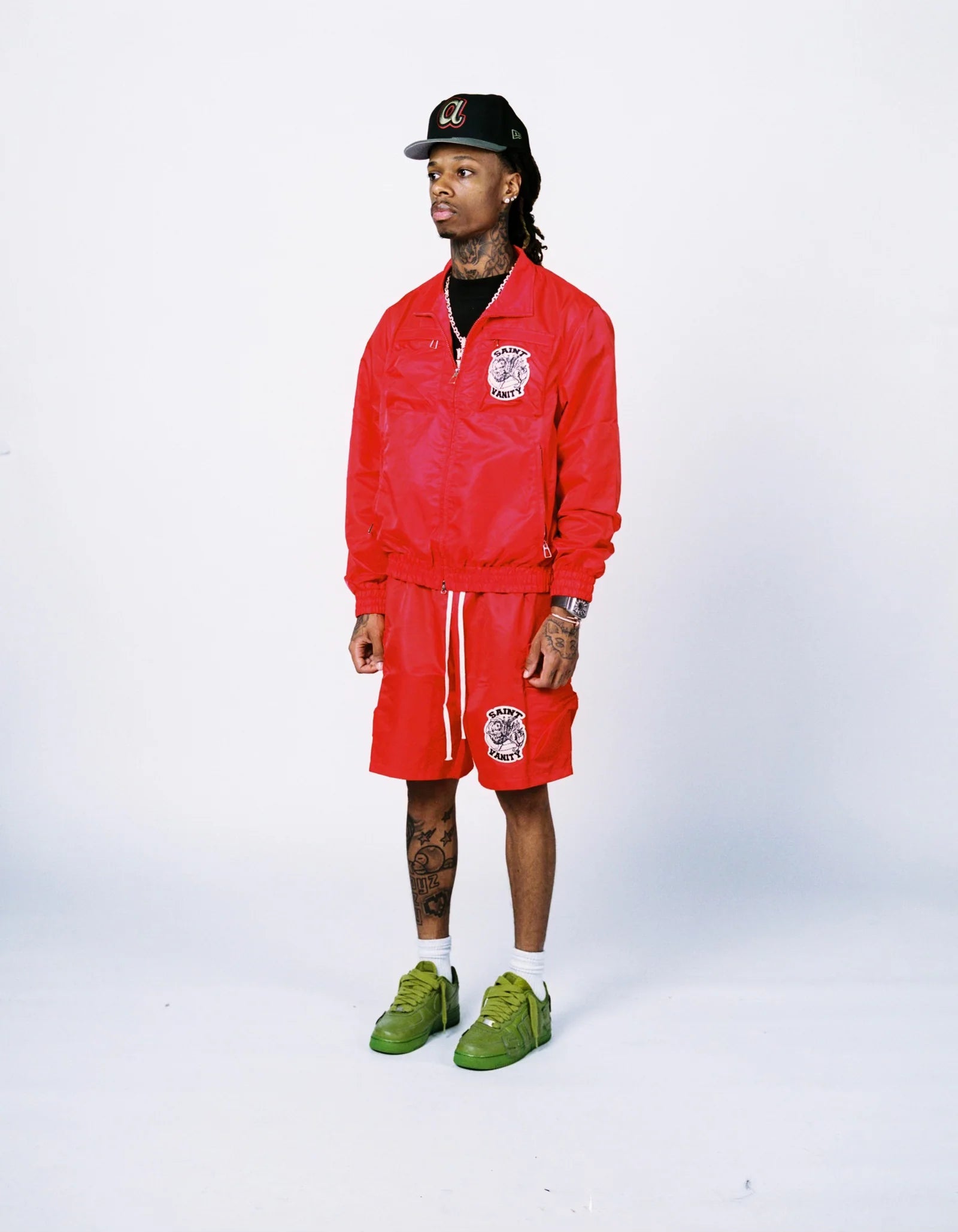 Saint Vanity "Red" Nylon Shorts