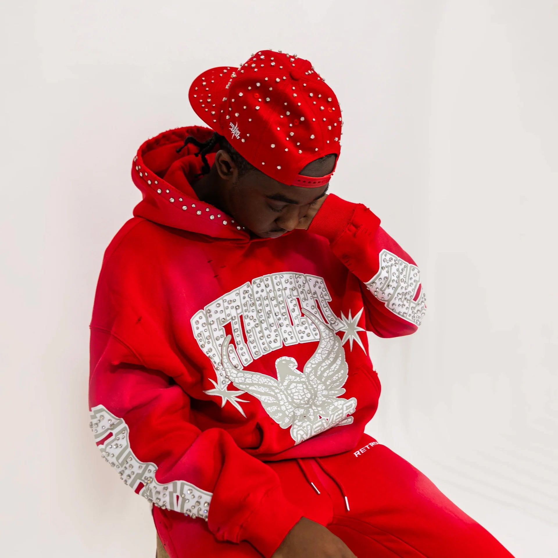 Retrovert "Star Eagle" Red Pullover Hoodie
