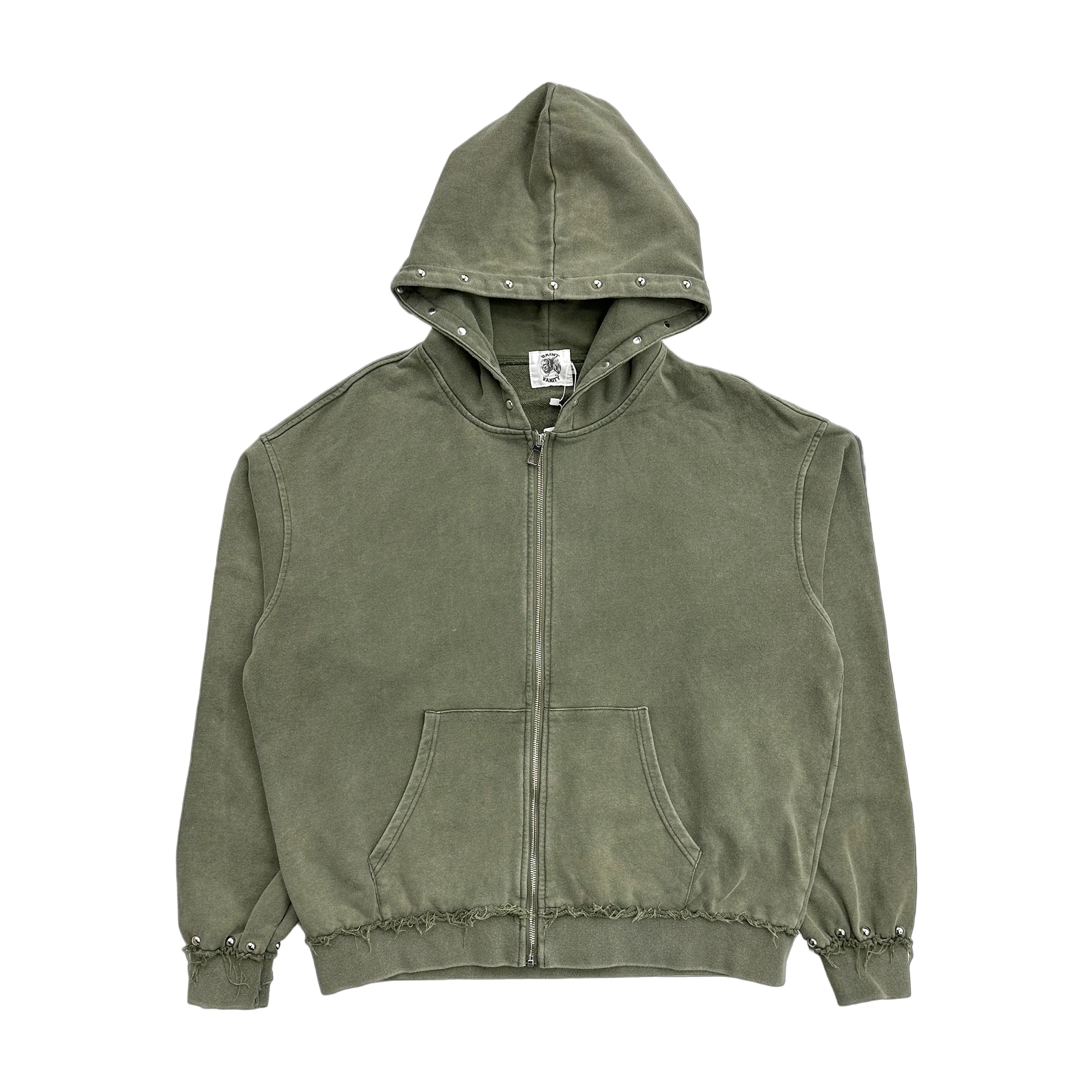 Saint Vanity "French Terry" Green Zip-Up Hoodie